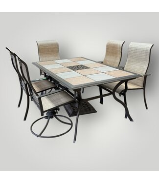 50572 Tiled Top Patio Table and  5 Chairs