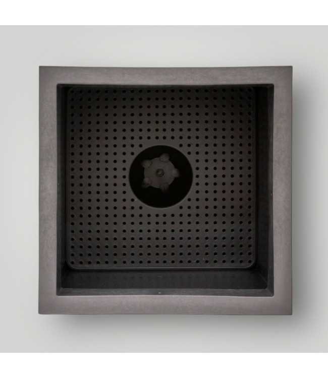 50649 Black Rubber Self Watering Planter 13.5" x 13.5"
