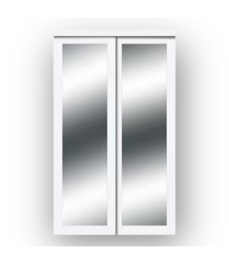 50657 White Mirror Bypass Sliding Closet Door 60" x 80"