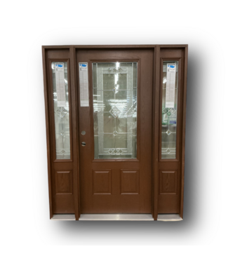 50668 Prehung Fiberglass 3/4 Lite Front Door 64.5" x 81.5"
