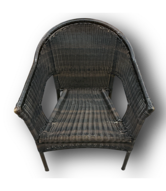 50678 Brown/Black Rattan Patio Chair