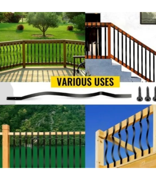 48640 Vevor Matte Black Deck Balusters 50-pack