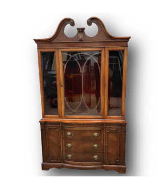 50686 Vintage Mahogany China Cabinet 46"W