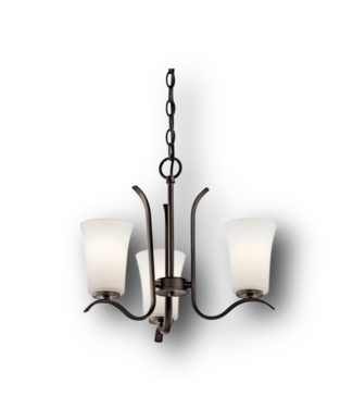 50689  3‑Light Olde Bronze Mini Chandelier
