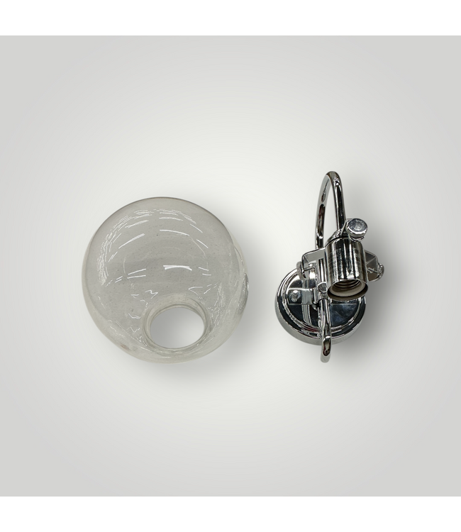 50691 1‑Light Chrome and Glass Globe Wall Sconce