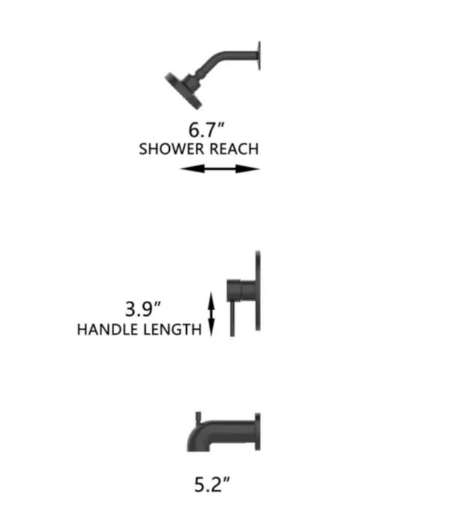 50699 Matte Black 1-Handle Bathtub & Shower Faucet