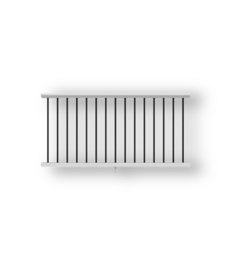 50703 72" W x 36" H White Composite Deck Rail Kit