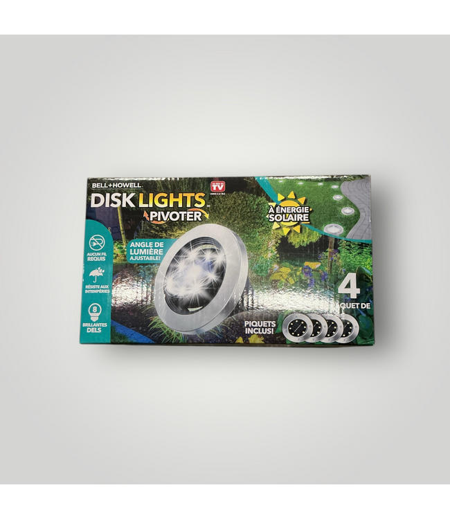 50714 Solar Powered 3W LED Deck Lights 4‑Pack