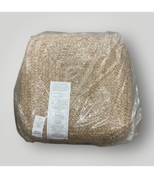 50725 Coastal Beige Jute Ottoman