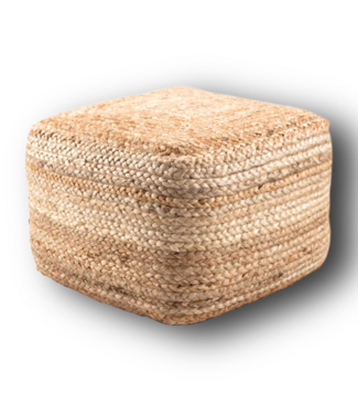 50725 Coastal Beige Jute Ottoman
