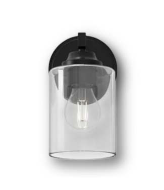 50729 Matte Black 1‑Light Bathroom Wall Sconce