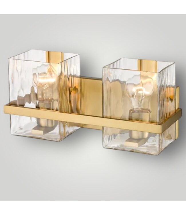50739 2-Light Modern Gold Vanity Bath Light