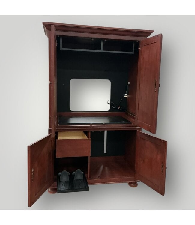 50740 2 Piece Distressed Oak Cherry Finish Armoire