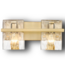 50739 2-Light Modern Gold Vanity Bath Light