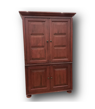 50740 2 Piece Distressed Oak Cherry Finish Armoire