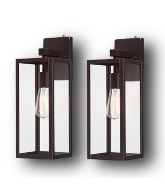 50746 Matte Bronze Outdoor Wall Lantern 2-pk