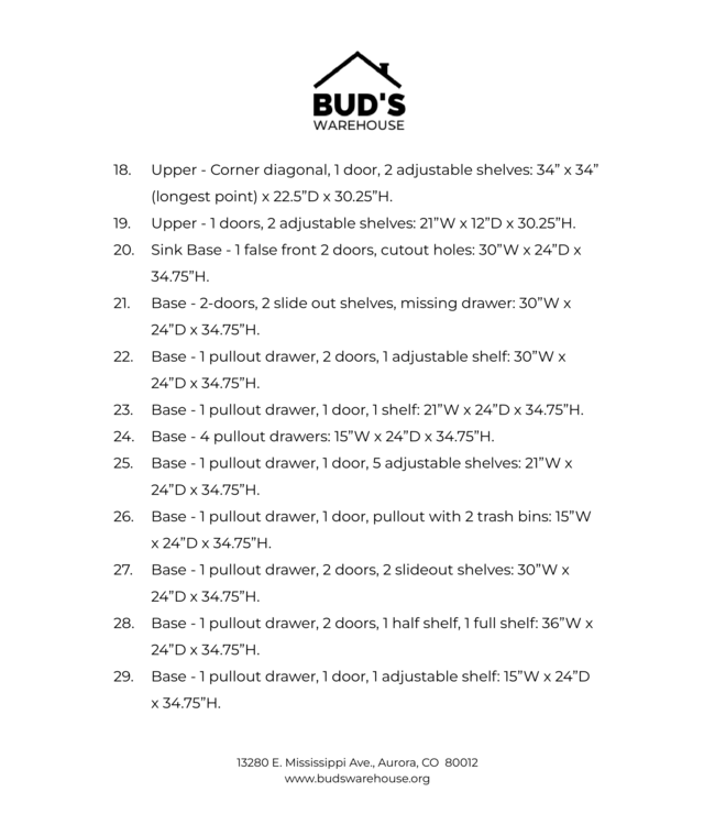 50741 Powder White Cabinet Set of 29-pcs