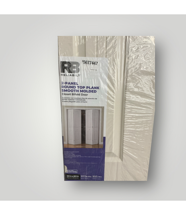 50754 30-in x 80-in Primed 2-Panel Bifold Door