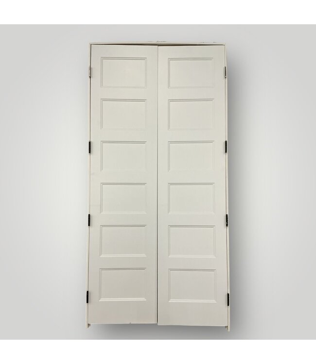 50760 Primed 6 Panel Double Prehung Interior Door 96"H