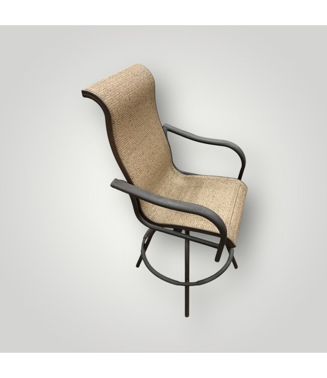 50799 Brown Sling Swivel Patio Chairs 2-pk