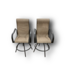 50799 Brown Sling Swivel Patio Chairs 2-pk