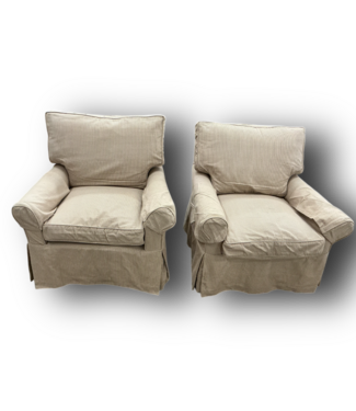 50811 Tan Rolled Arm Chairs 2-pk