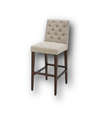 50830 Upholstered Bar Stool Deep Walnut Wood Finish