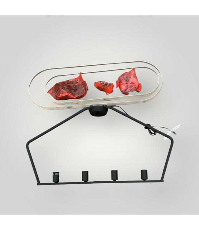 50859 4-Light Chandelier Matte Black Finish