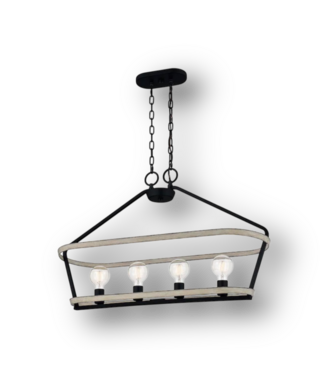 50859 4-Light Chandelier Matte Black Finish