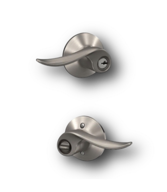 50862 Keyed Entry Door Handle Satin Nickel