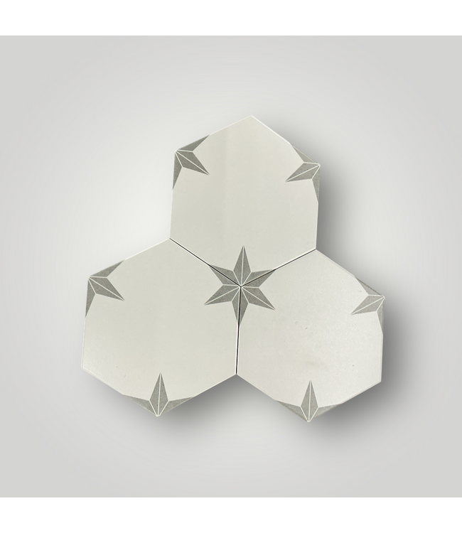 50874 Geometric Star Hexagon Porcelain Tile Set 60-sq.ft.