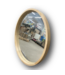 50876 Round Natural Wood Framed Wall Mirror