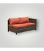 50887 Orange & Brown Wicker 3-pc Patio Sectional