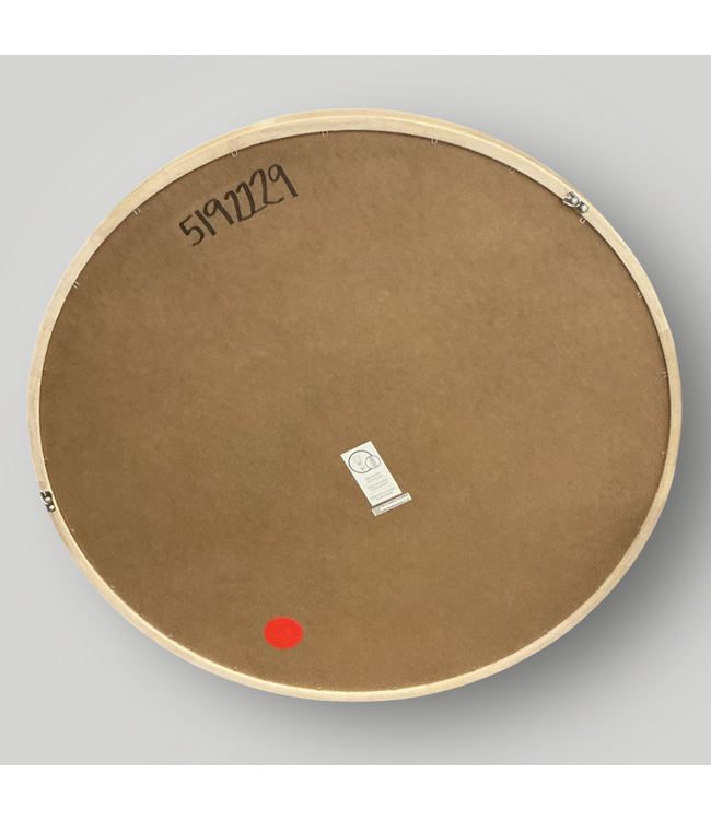 50876 Round Natural Wood Framed Wall Mirror