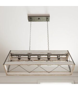 50918 Bradberry White 5-Light Linear Hanging Light