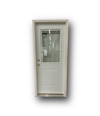 50958 Steel Front Door 1/2 Lite & Blinds 32-in x 80-in