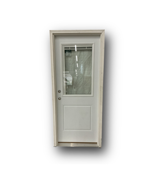 50958 Steel Front Door 1/2 Lite & Blinds 32-in x 80-in