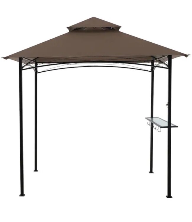 50962 Black Grill Gazebo with Soft Top Roof 8' x 5'