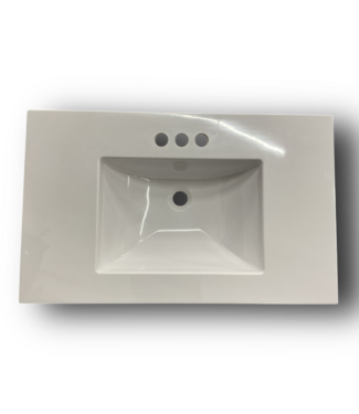 50967 White Cultured Marble Sink Vanity Top 30.5"W
