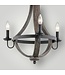 50987 Distressed Black 3-Light Chandelier