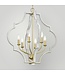 50991 Gold & White 6-Light Hanging Pendant Light