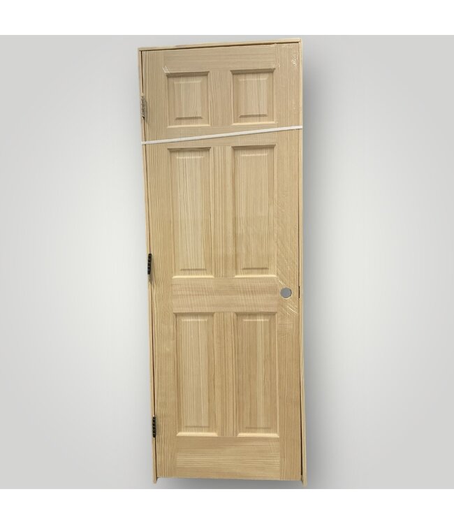 50996 Prehung Pine Solid 6-Panel Interior Door 28" x 80"