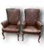 51004 Burnt Umber Wingback Arm Chairs Set of 2
