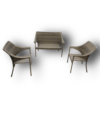 51005 Lola Wicker Outdoor Loveseat And 2 Chairs