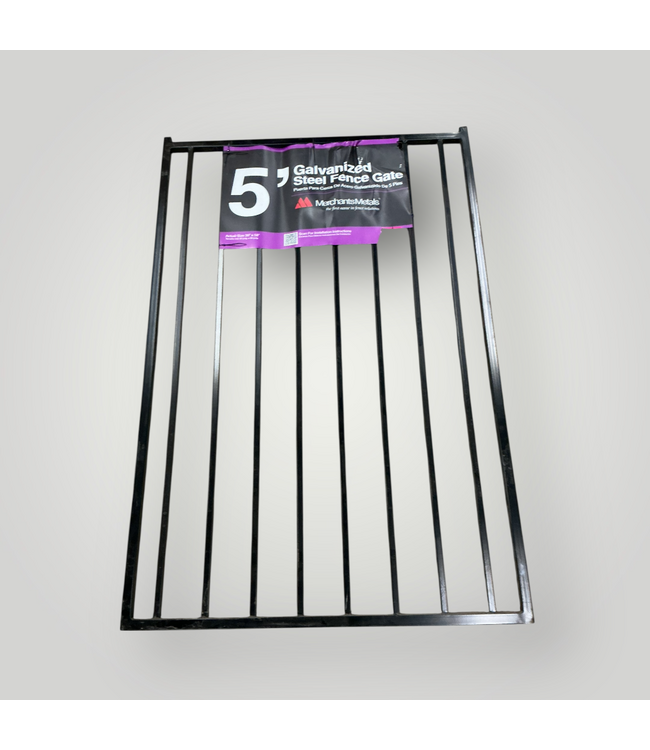51036  5-ft x 4-ft Black Steel Fence Gate