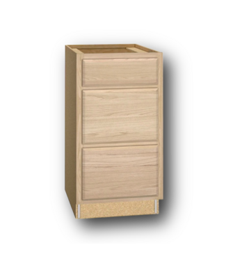 51046 18-in Unfinished Oak 3-Drawer Cabinet