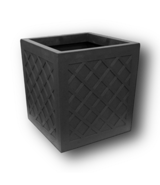 51051 Square Black Rubber Self Watering Planter