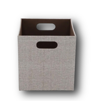51057 Small Brown Fabric Decorative Bin 11" x 11' x 11"