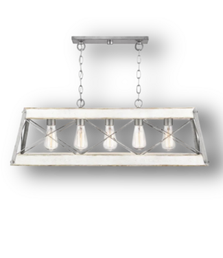 51059 Bradberry 5-Light Antique White Large Island Light