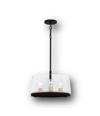 51089 3-Light Two-Tone Drum Pendant 18"W x 10.75"H